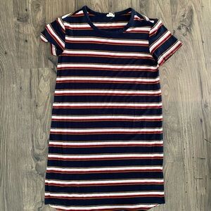 Striped Navy and Red T-shirt Garage Dress